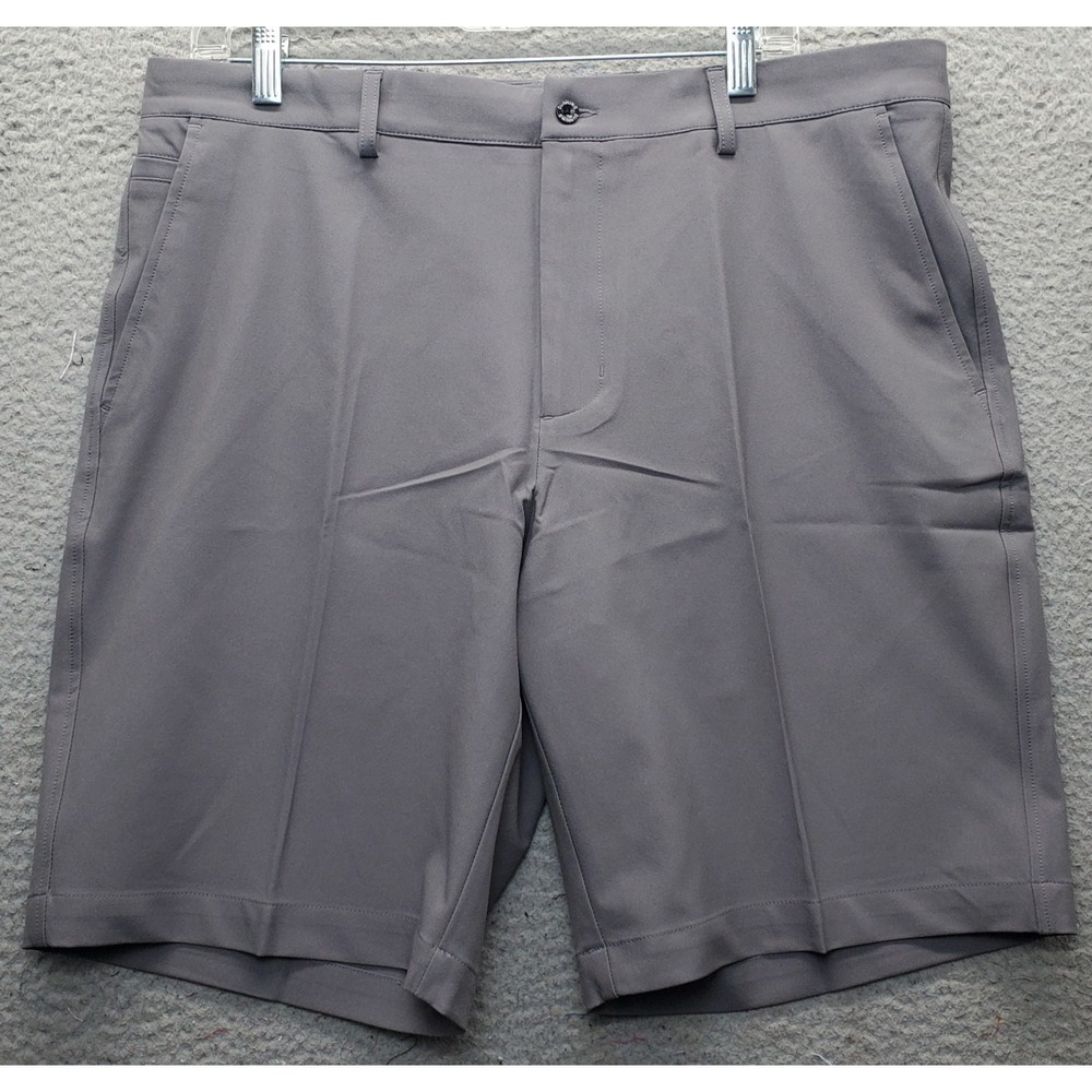 Dunning Golf Shorts Mens 36 Gray Player Fit Woven Performance Stretch Flat Front
